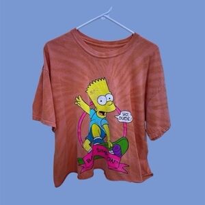Tie Dye Vtg Bart Simpson Crop